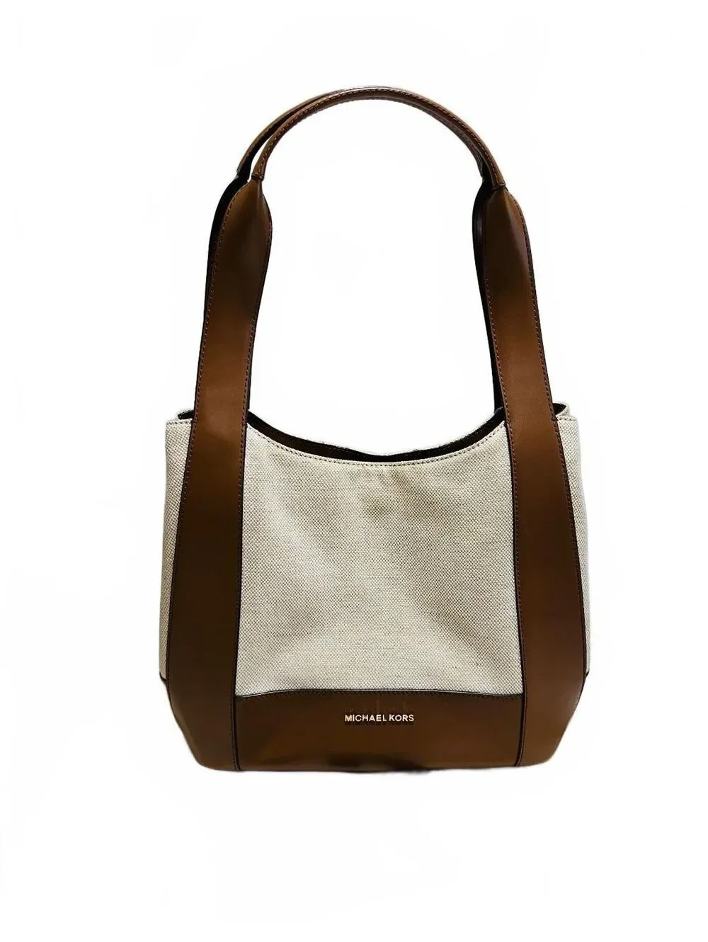Michael Kors Brown Leather & Canvas Shoulder Bag with Dust Bag